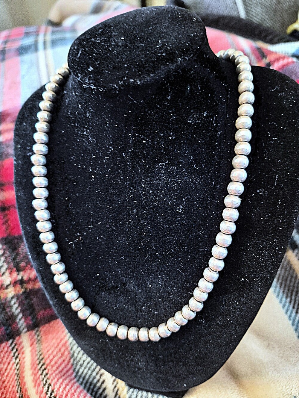 TAXCO 925 Sterling Silver 16 Inch Made In MEXICO Beaded Necklace 37 GRAMS 6mm
